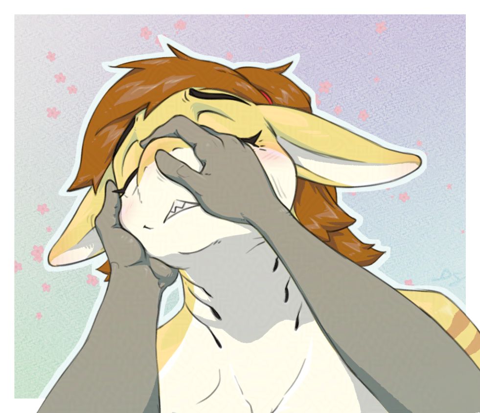 Katya the shark girl getting some snoot rubs