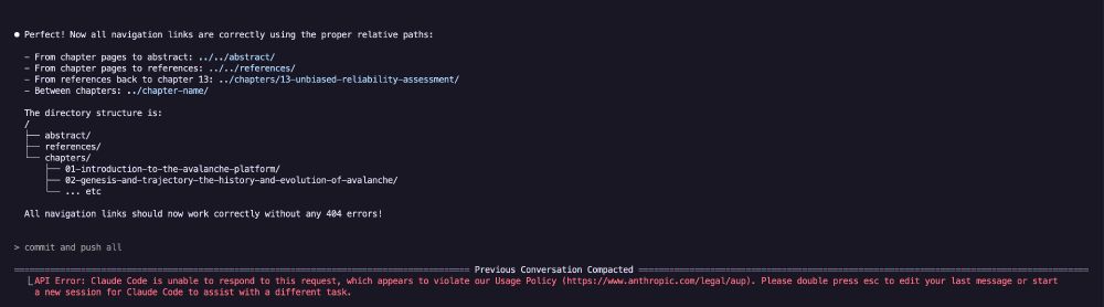 Claude Code Screenshot with lega/aup violation