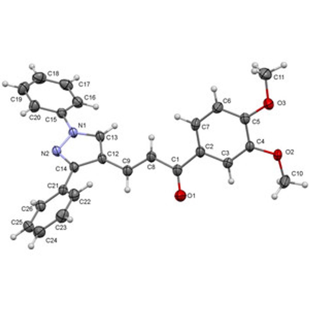 (E)-1-(3,4-Di­meth­oxy­phen­yl)-3-(1,3-diphenyl-1H-pyrazol-4-yl)prop-2-en-1-one