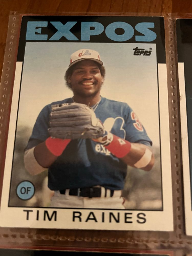 1986 Topps Baseball Tim Raines Montreal Expos card