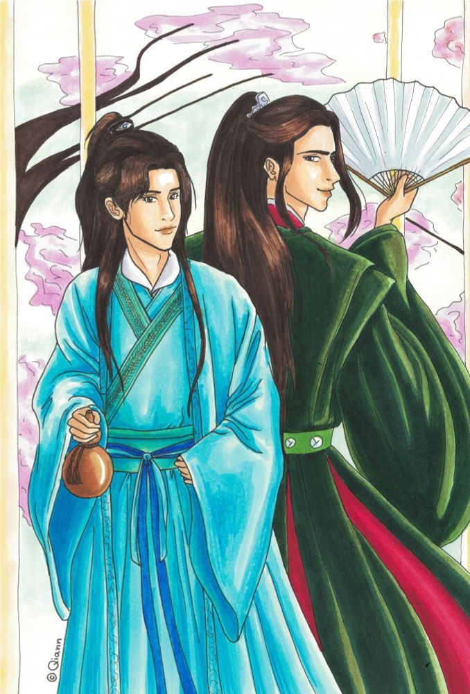 Zhou  Zishu and Wen Kexing by Qiann
