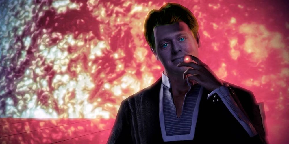 Tim Heidecker as the Illusive Man from Mass Effect
