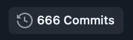 Screenshot from GitHub showing “666 Commits”. 