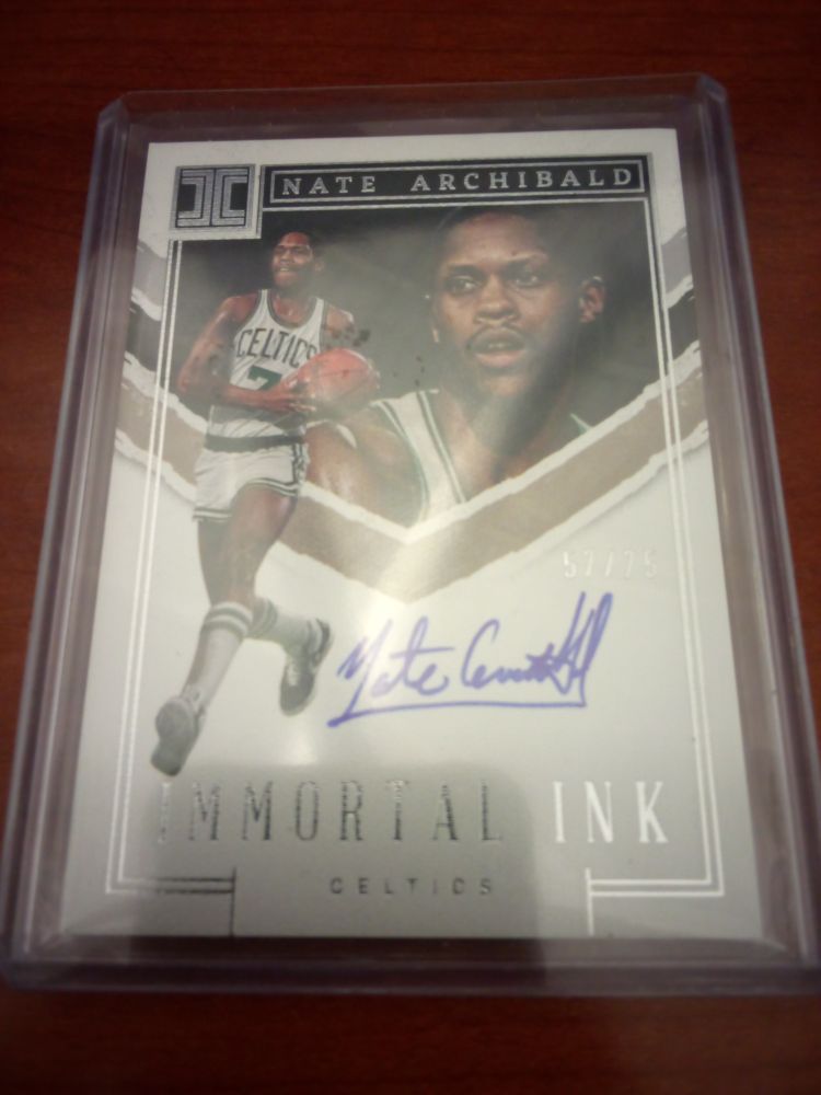 On card autograph of Nate "Tiny" Archibald. 