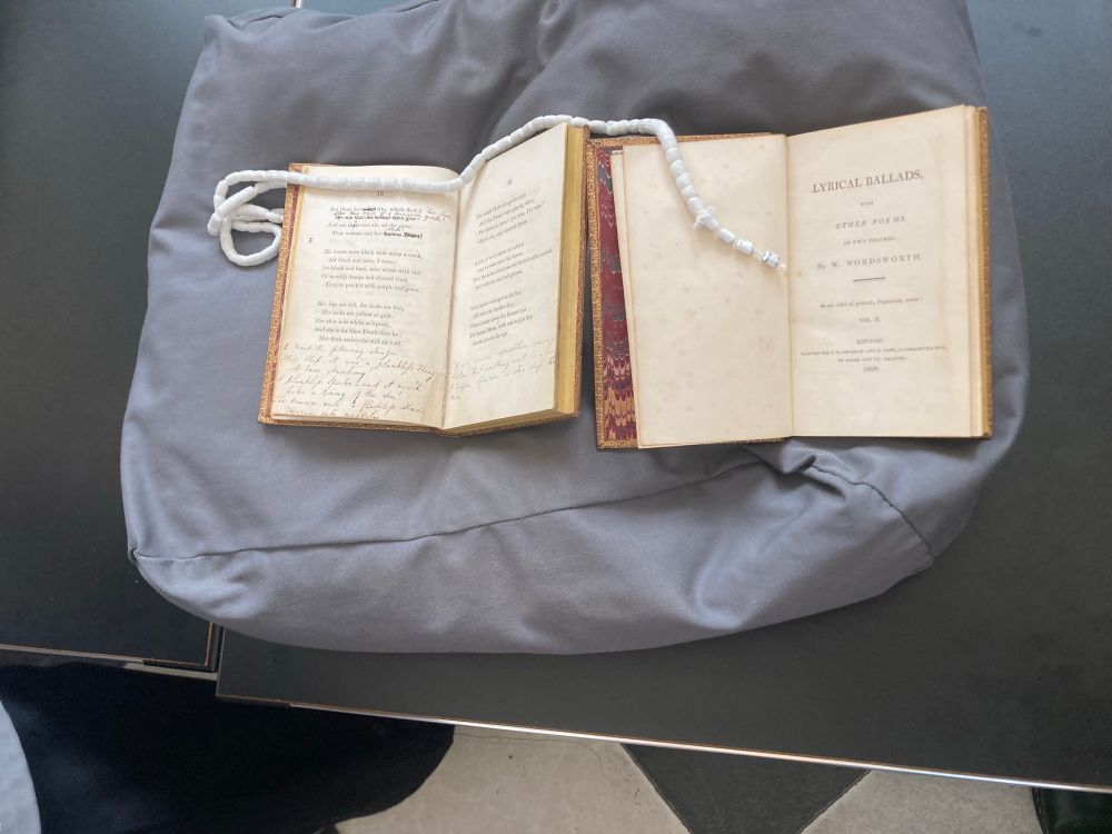 1798 and 1800 editions of Lyrical Ballads, the former with Coleridge’s own annotations.