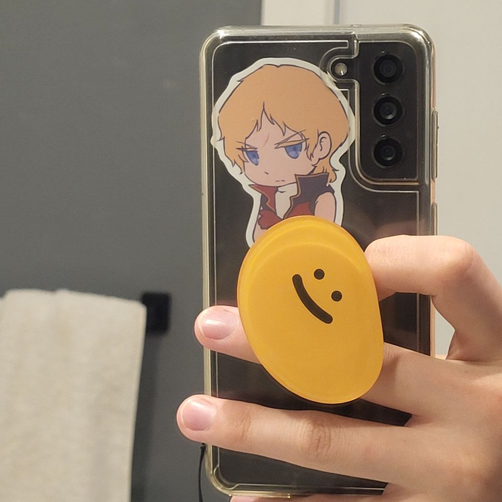 the char aznable sticker in my phone