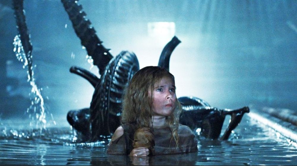 Newt with xenomorph lurking