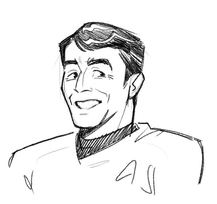 sketch of scotty smiling