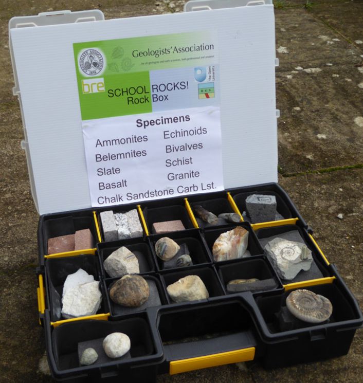 A SchoolRocks! Rock and Fossil box, for Key Stage 2, Year 3 'Rocks and Soils'