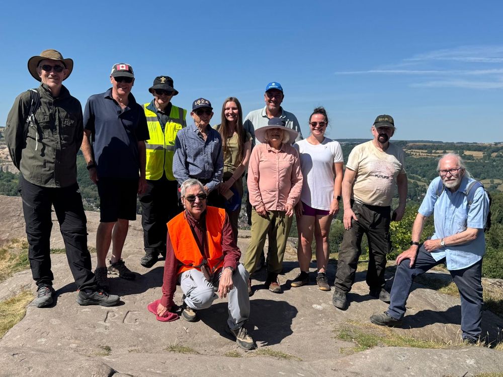 The obligatory group photo at the Black Rocks viewpoint at the end of a very enjoyable day exploring Derbyshire geology in the glorious sunshine.