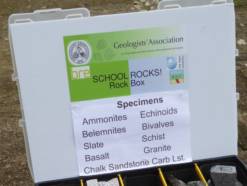 The Geologists' Association SchoolRocks! rocks and fossil boxes are supported by Reading Geological Society (RGS), the Building Research Establishment (BRE) and The Open University.