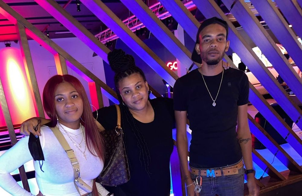 Kaila Thomas (sister), Eleshiea Goode, and Dontae Melton, celebrating Goode’s birthday.