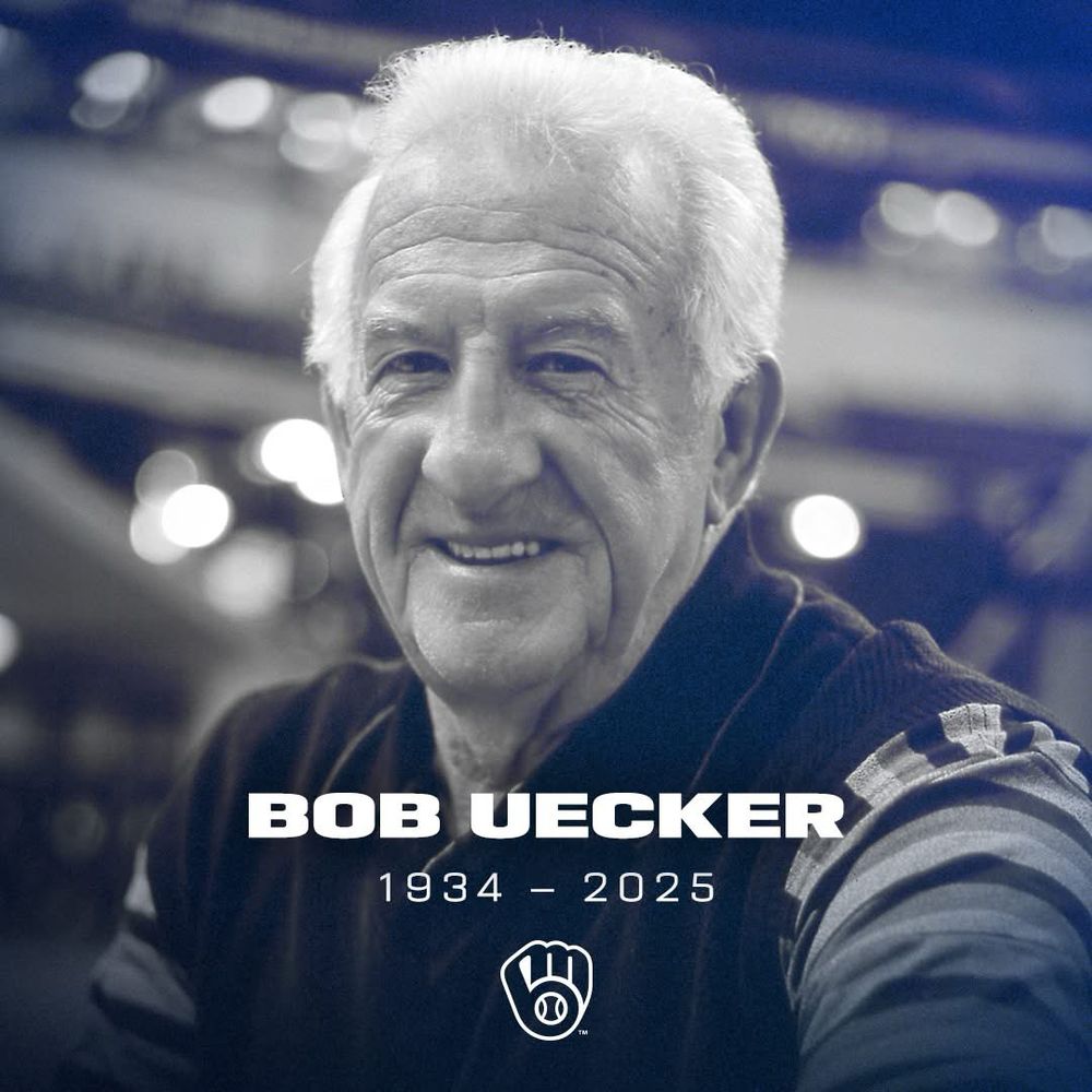 Picture of Bob Uecker, with the caption of 1934-2025, to announce that he passed away today. 