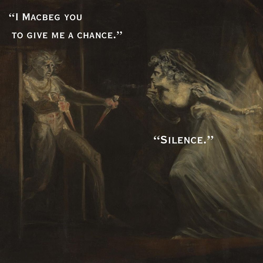 Etching from Macbeth with the Valentine pin “I Macbeg you to give me a chance.”