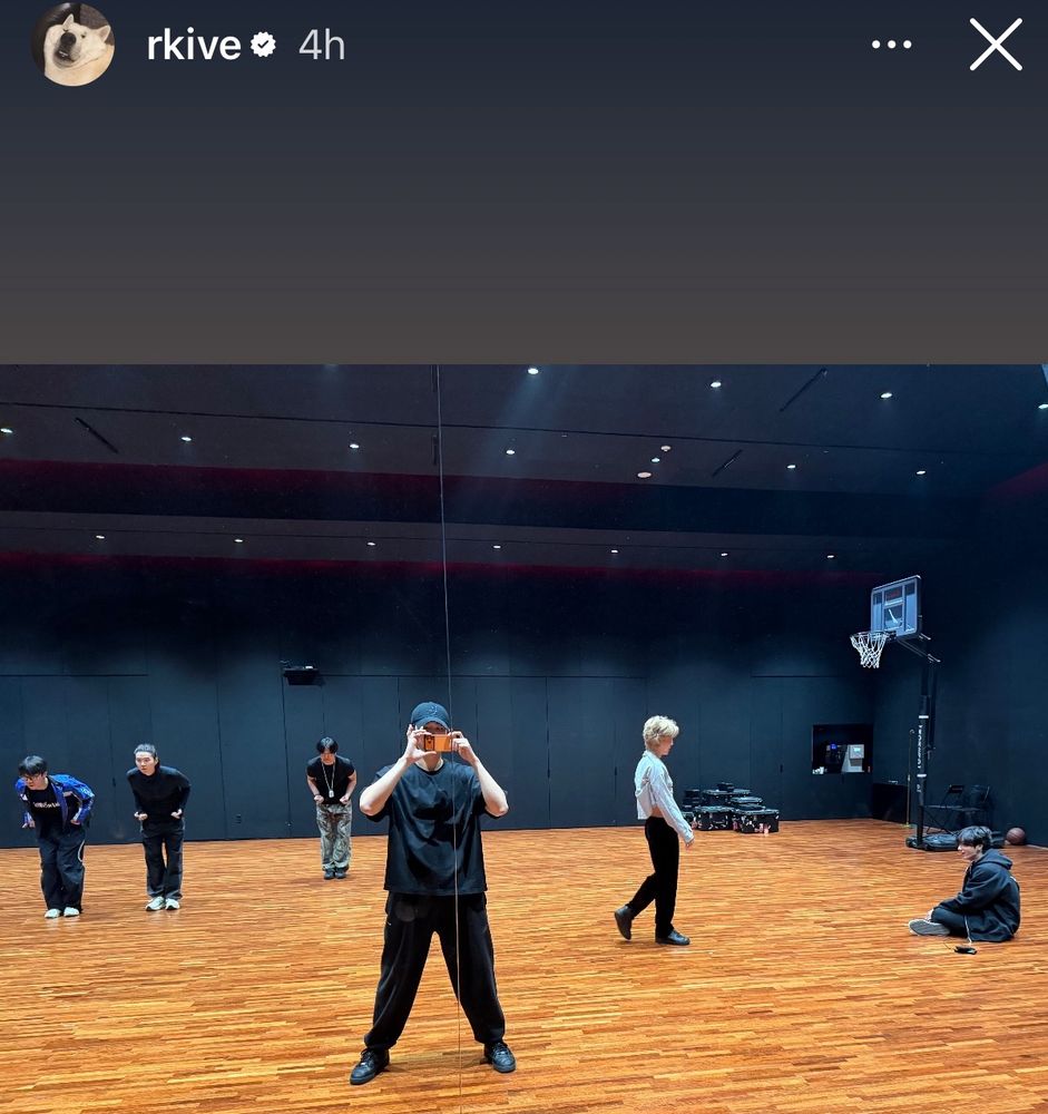 Photo from Namjoon Instagram story - bts in the practice room 