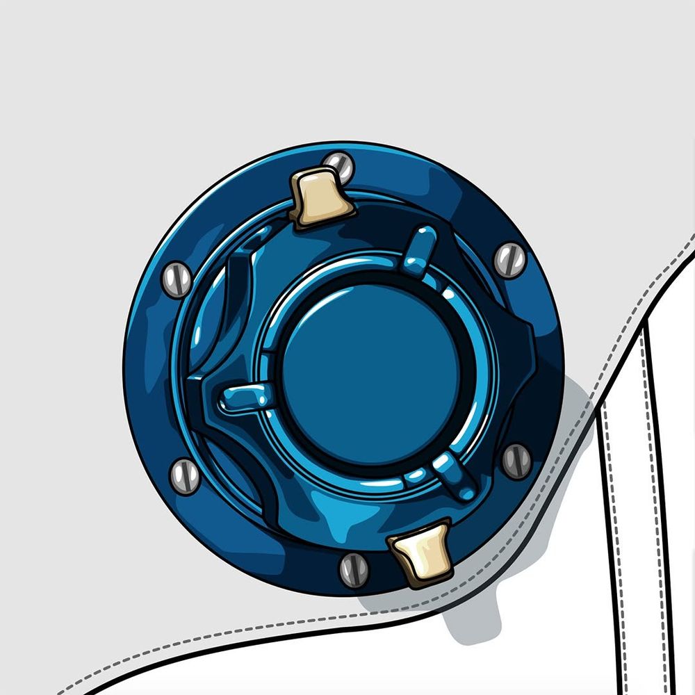 Vector illustration of an A7Lb spacesuit umbilical connector.