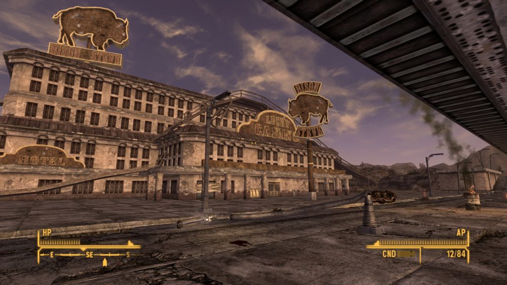 A picture of the bison Steve casino from the game fallout New Vegas 