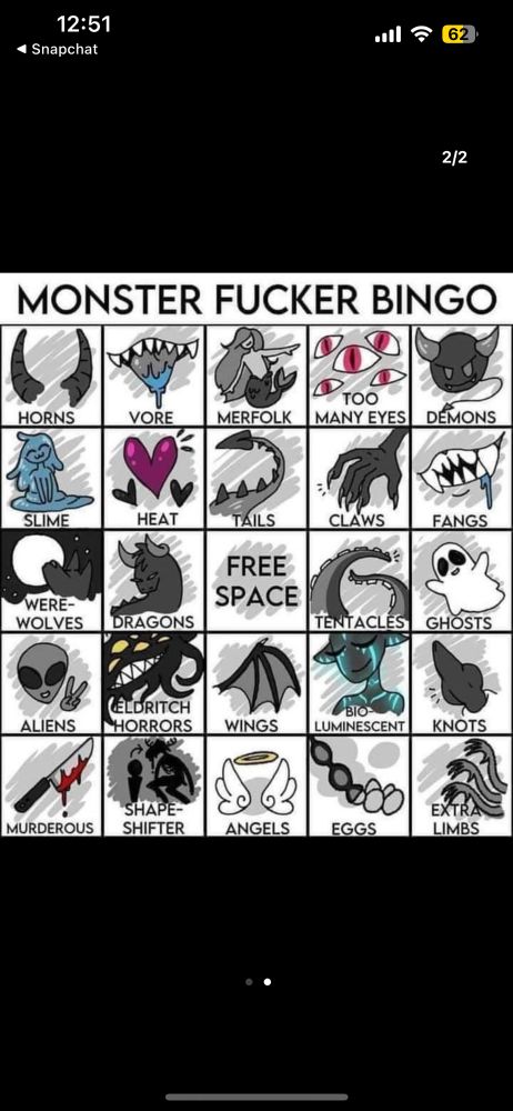 monster fucker bingo