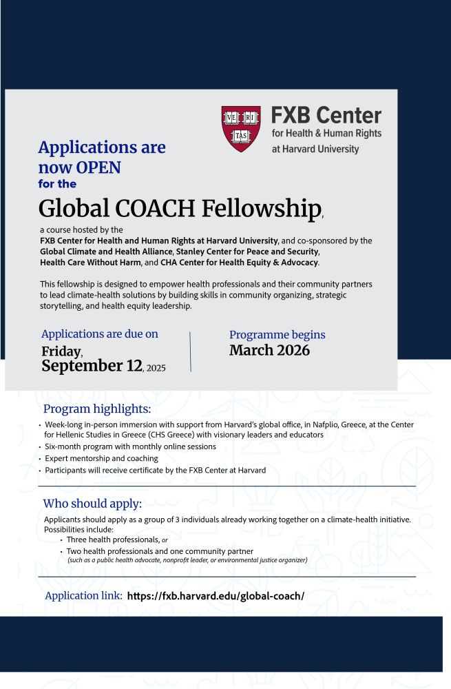 Flier: Applications are now open for the Global COACH Fellowship.