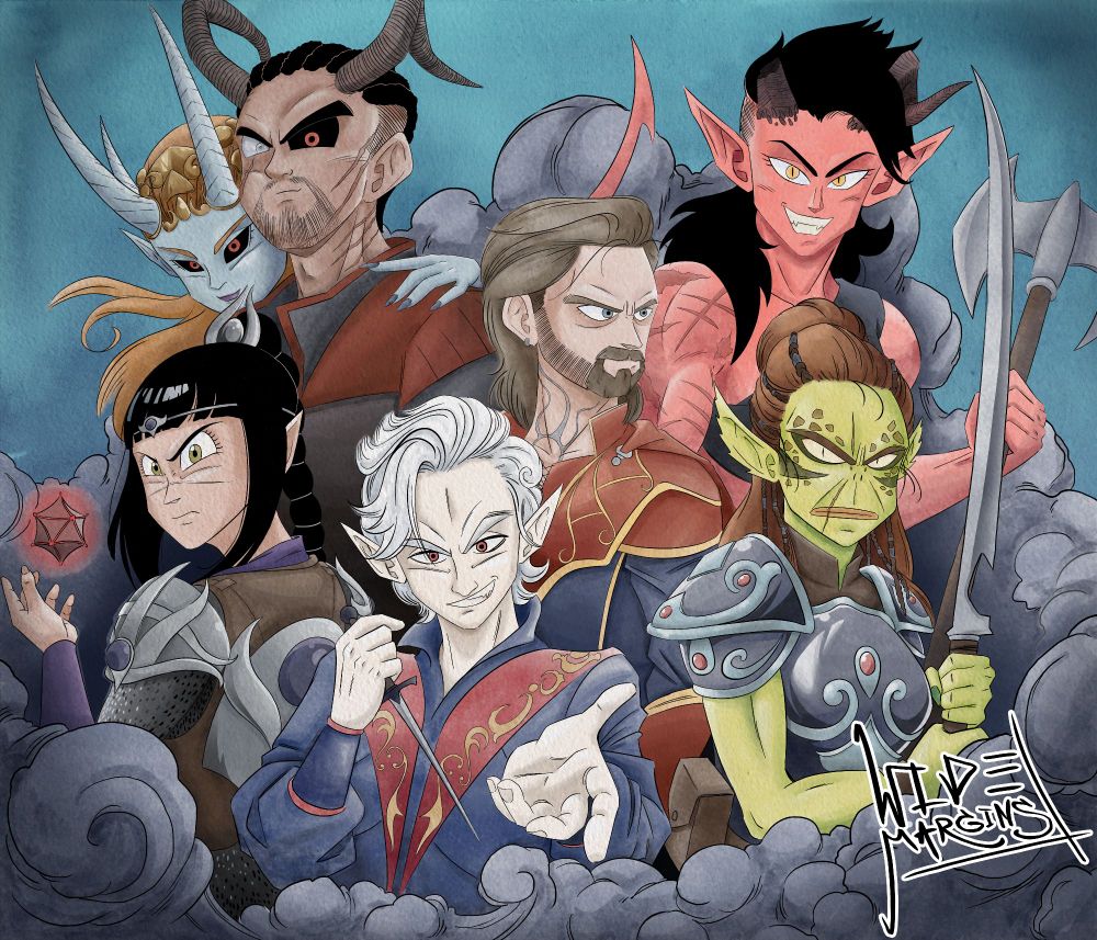 The cast of Baldur's Gate 3 in the 