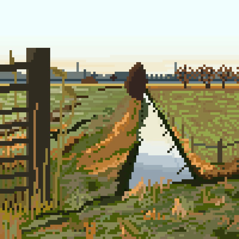 A polder landscape in the autumn sun.