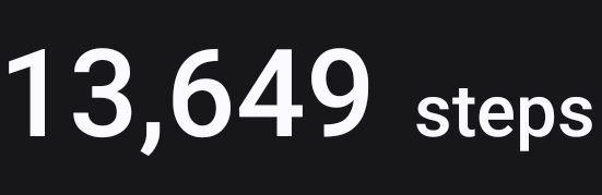 Screenshot showing 13,649 steps