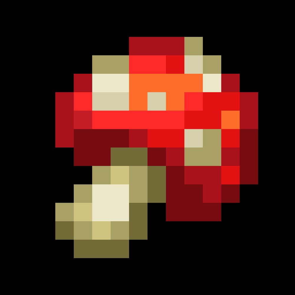 Red Mushroom item sprite, part of Detail Brush by @vectorwing.bsky.social