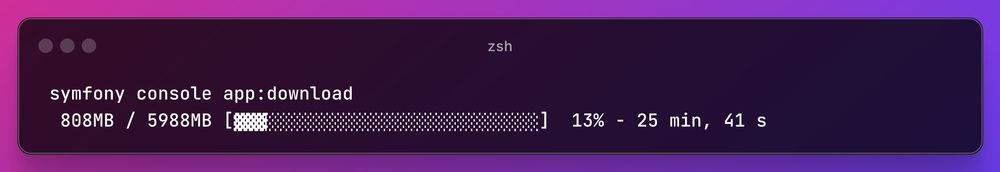 a human readable progress bar with MB unit progression