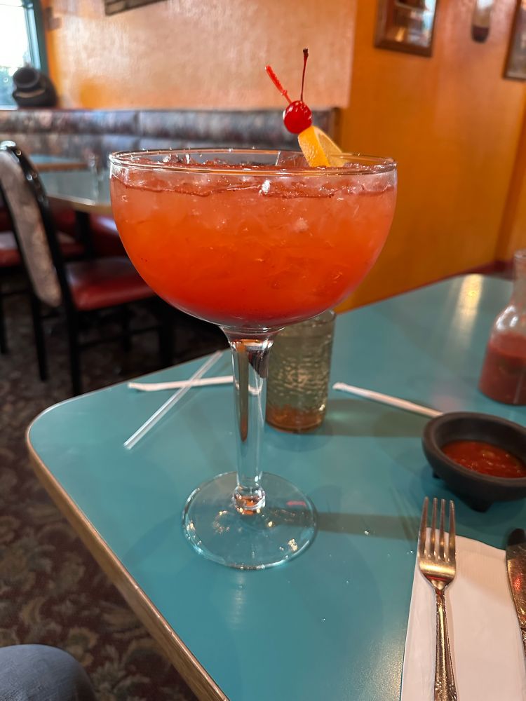 A strawberry margarita. It is very large and I am very tipsy