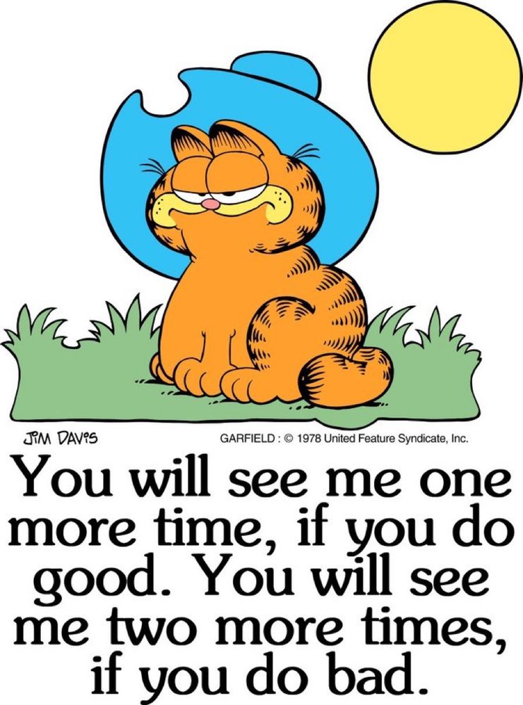 the mulholland drive cowboy lines superimposed on Garfield wearing a cowboy hat