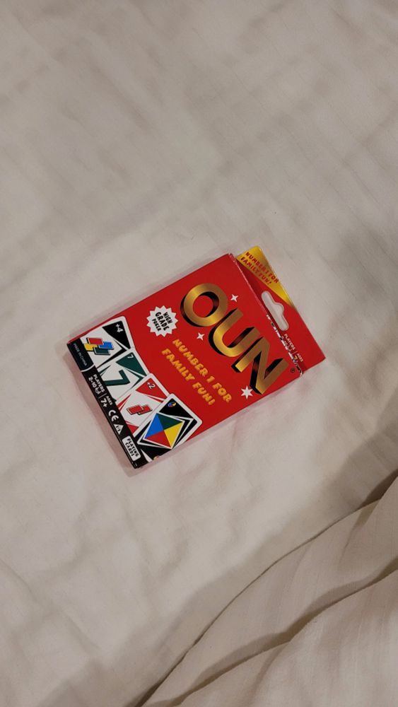 A duplicate copy of a card game called UNO. This one is named OUN.