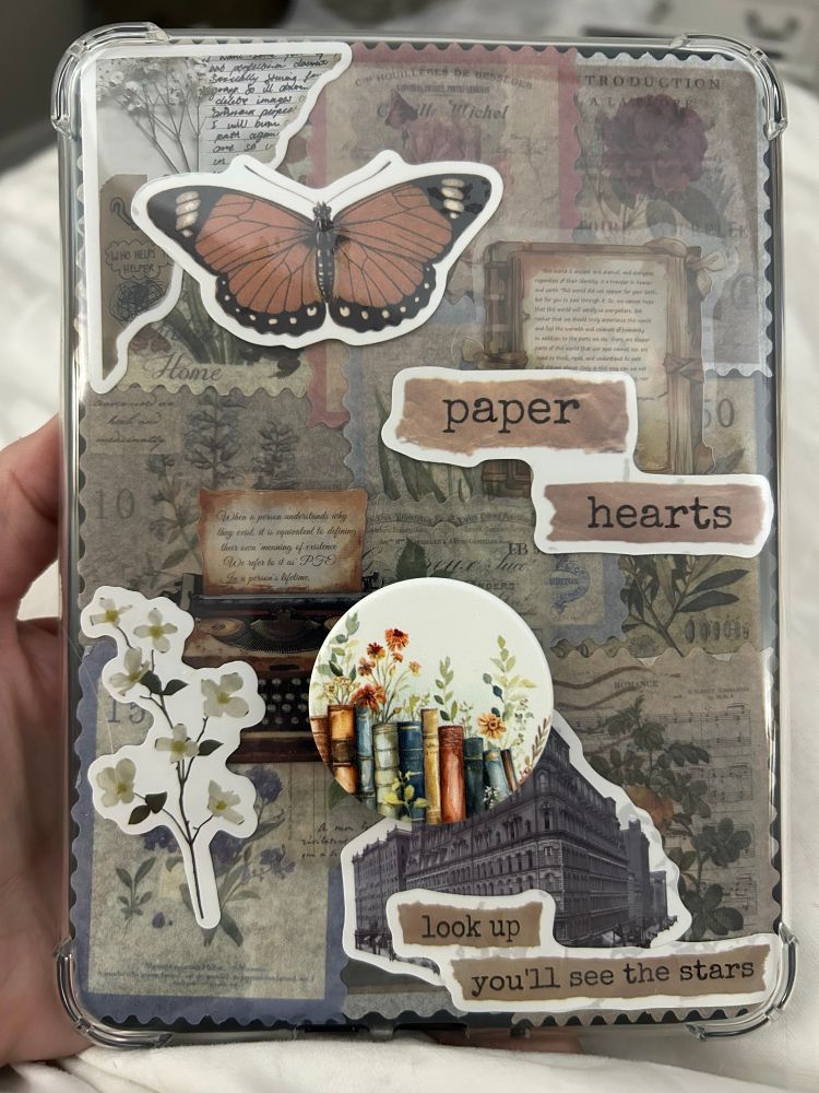 Case for my kindle my daughter crafted with publishing stickers and quotes 