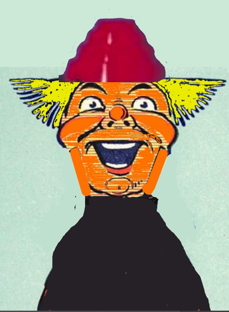 Donald Trump dressed as classic era member of DEVO
