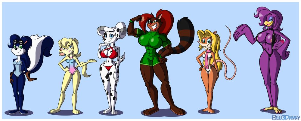 A commission for Bladedge who wanted to see my main Project Timeless girls in their swimwear!

You can definitely tell this is old based on their designs here but this isn't a bad pic at all. The variety of swimsuits and physiques is very fun! I really like Noah's swimsuit especially.