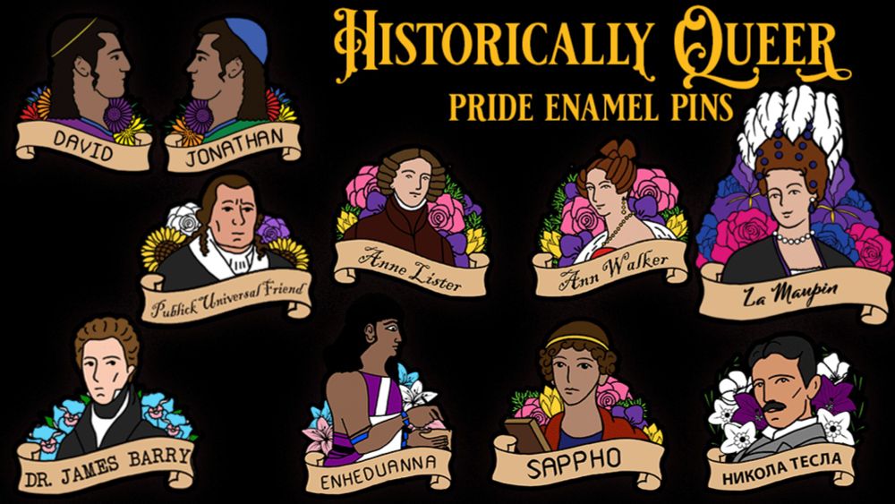 HIstorically Queer: LGBTQIA+ Enamel Pins