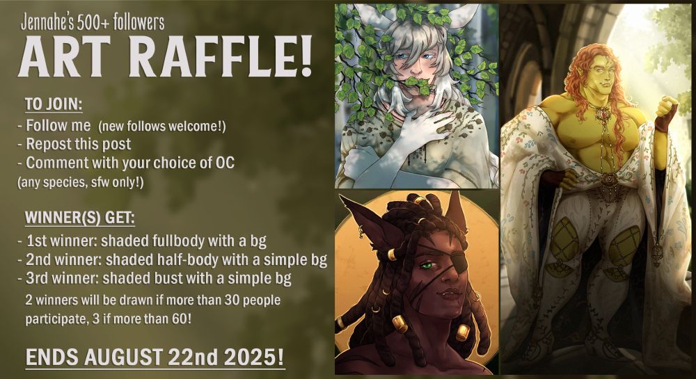 Art raffle info graphic