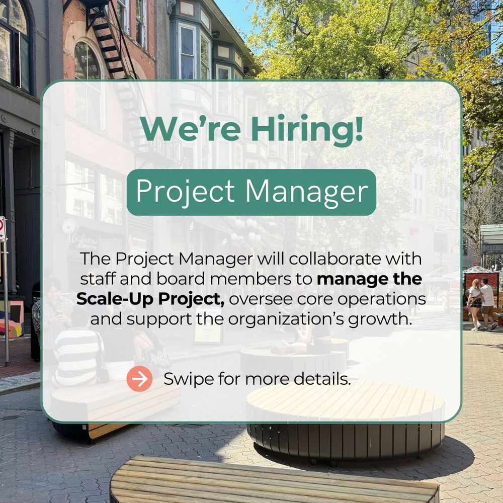 We're Hiring!
Project Manager
The Project Manager will collaborate with staff and board members to manage the Scale Up Project, oversee core operations and support the organization's growth.
(arrow pointing right) Swipe for more details. (swipe)