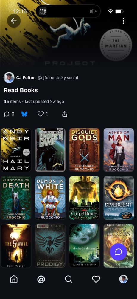 Read books page on mobile app