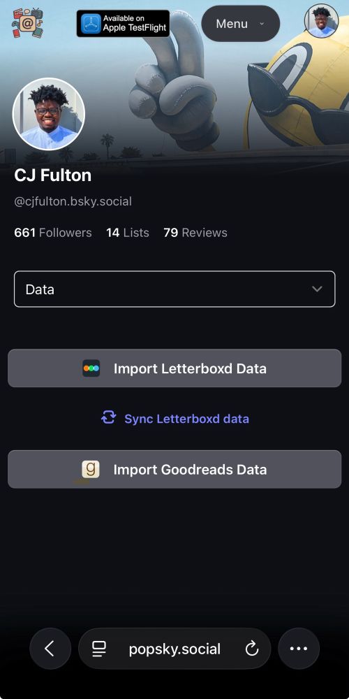 Data tab with sync Letterboxd data button