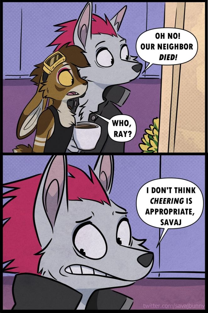 Furry comic Shreddy fox Savaj bunny rabbit dark comedy 