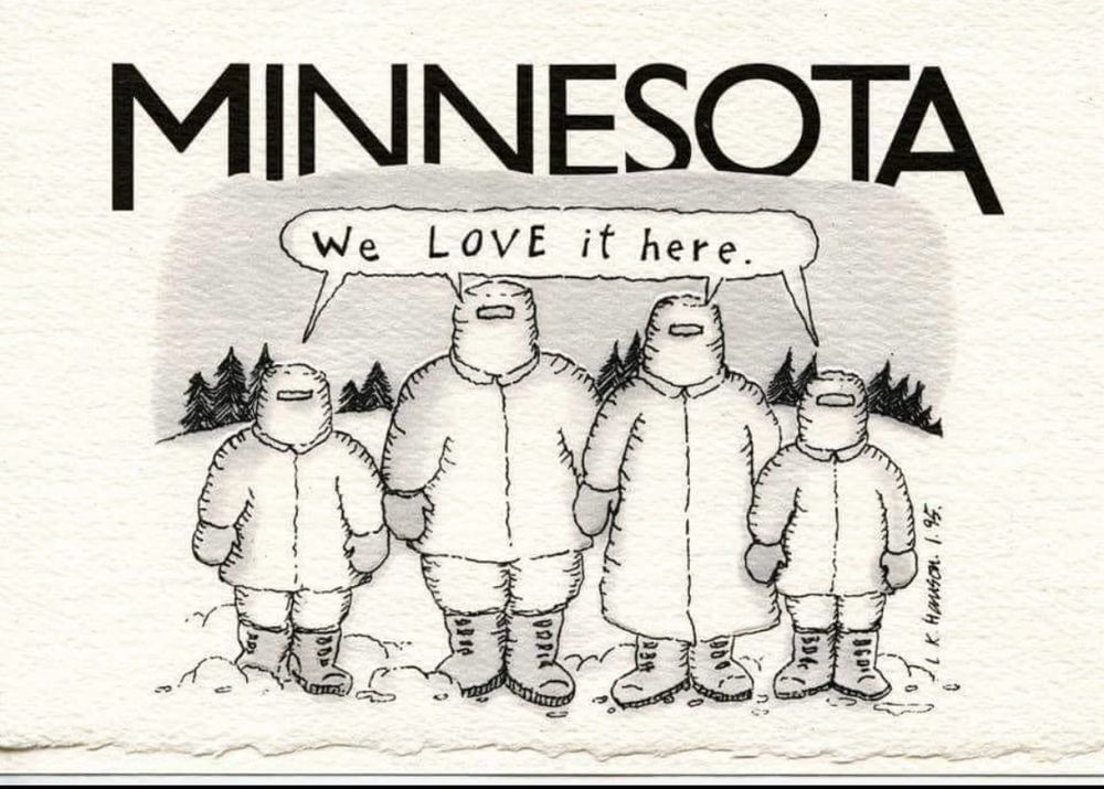 Minnesota. We love it here. Family so bundled up only their eyes are showing