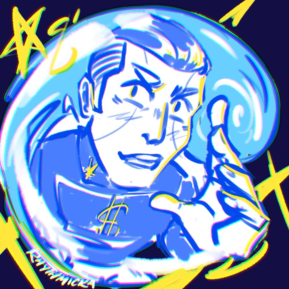 Okuyasu from Part 4 is shown looking into a fisheye camera lens. There is a swirl of energy surrounding him representing his stand power, The Hand.