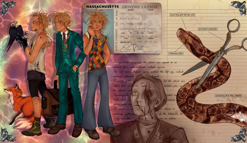 A set of three outfits, some mild gore lol + some not to realistic taxidermy… kinda just wanted the visual representation more than anything 