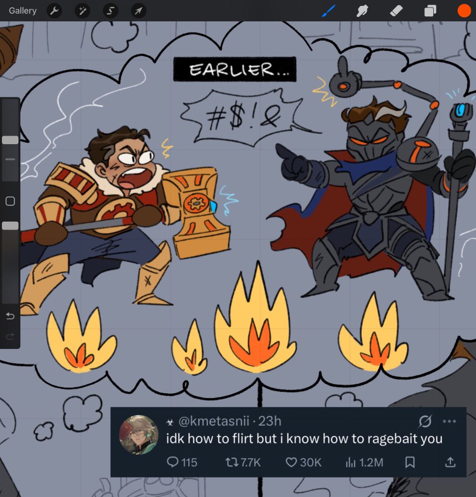 doodle wip of vikjayce fighting and cussing each other out - twt ss: “idk how to flirt but i know how to ragebait you”