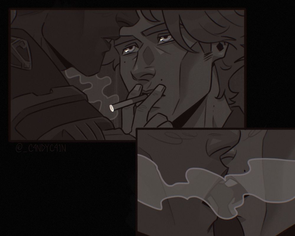 jayvik shotgunning a cigarette. just platonic bro things yk 