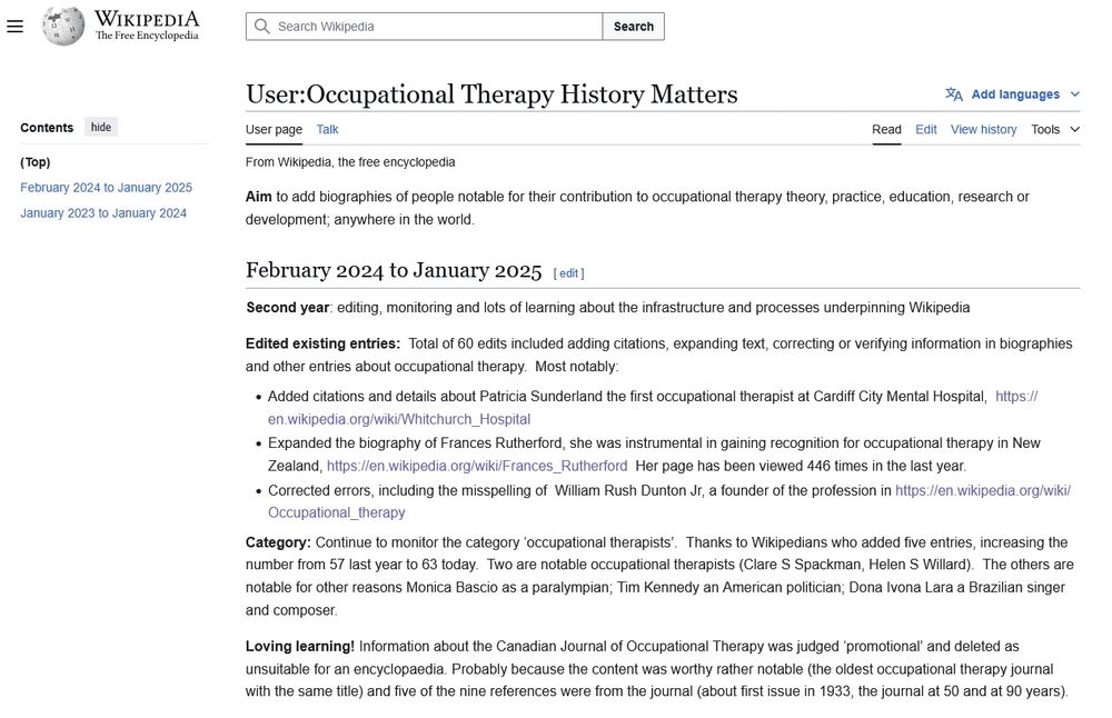 Done 60 edits in the year: adding citations, information and correcting errors 