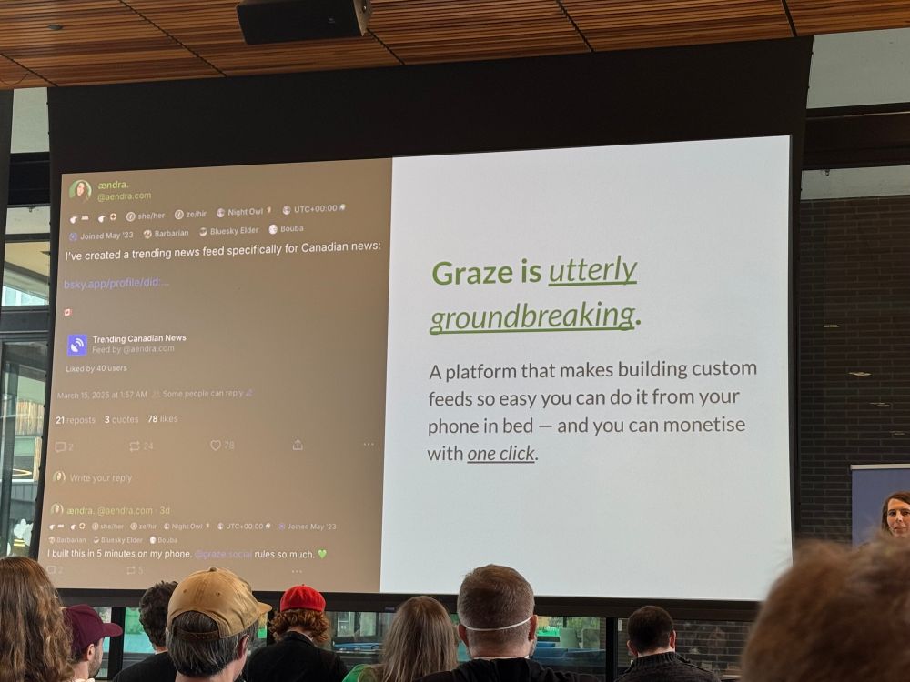 A screenshot saying graze is utterly groundbreaking 