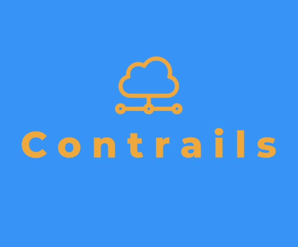 Logo-like image that says "Contrails" with a cloud icon above it