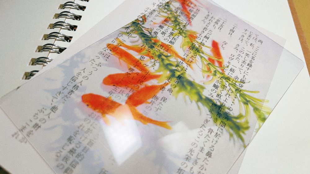 金魚のクリア栞の写真