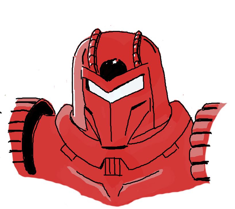 The Crimson Dynamo fanart by me, the 80s armor.